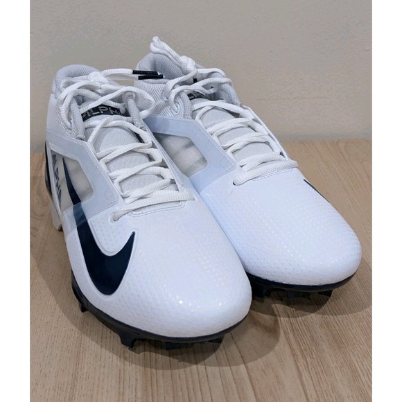 Mens Size 8.5 Nike Alpha Menace 4 Pro White Navy Blue Football Cleats FD7037-104